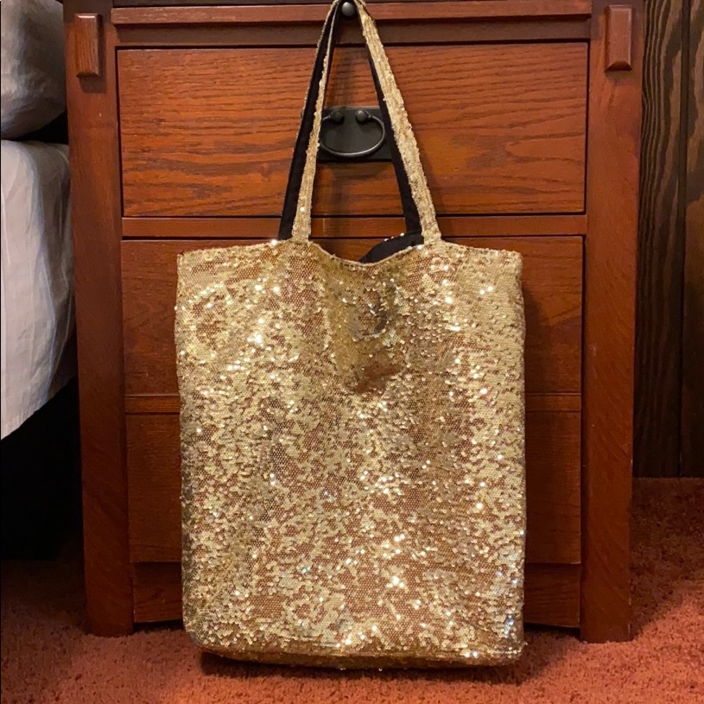 Victoria’s Secret Gold Sparkle Tote